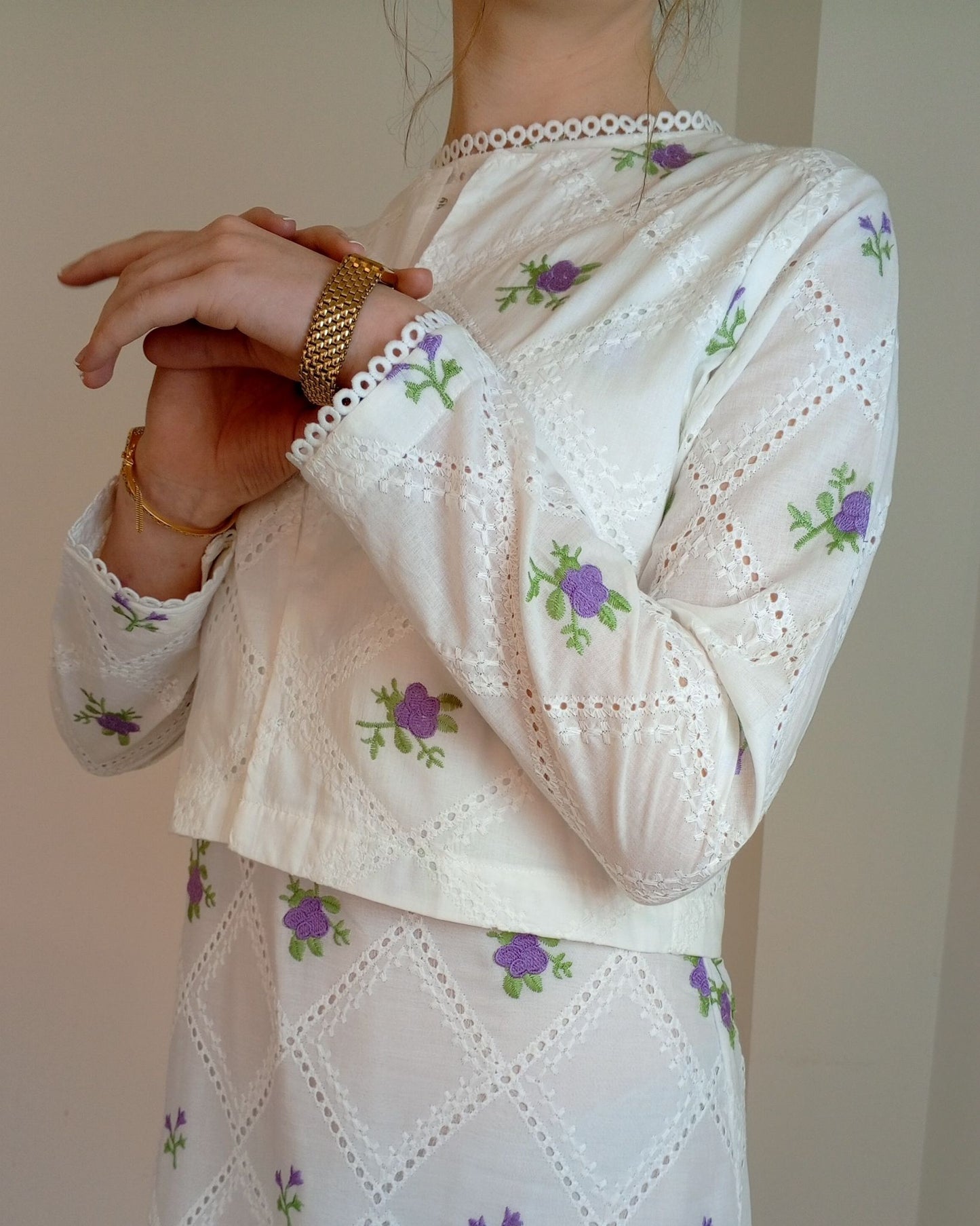 PURE PREMIUM EMBROIDERED COTTON CARDIGAN