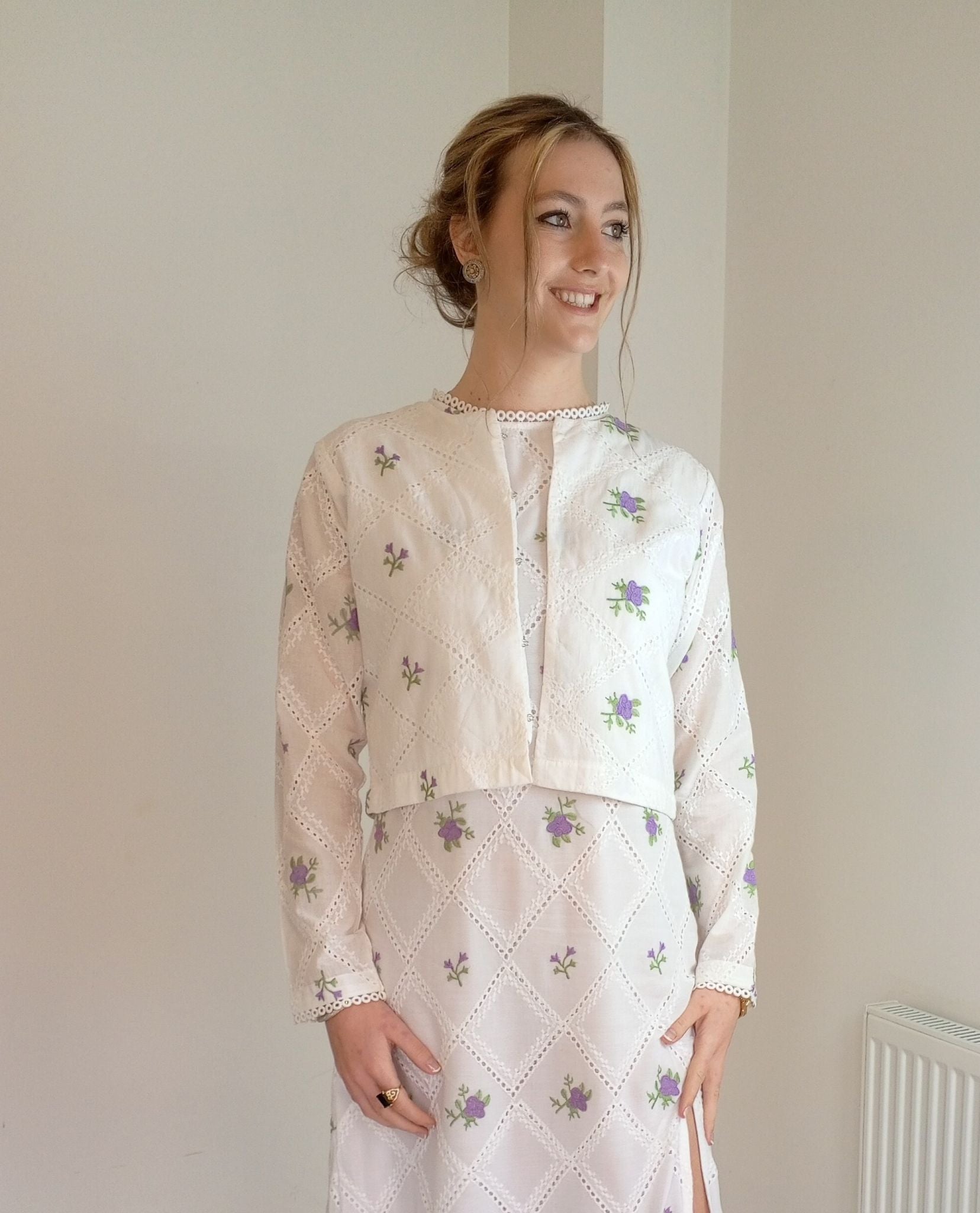 PURE PREMIUM EMBROIDERED COTTON CARDIGAN