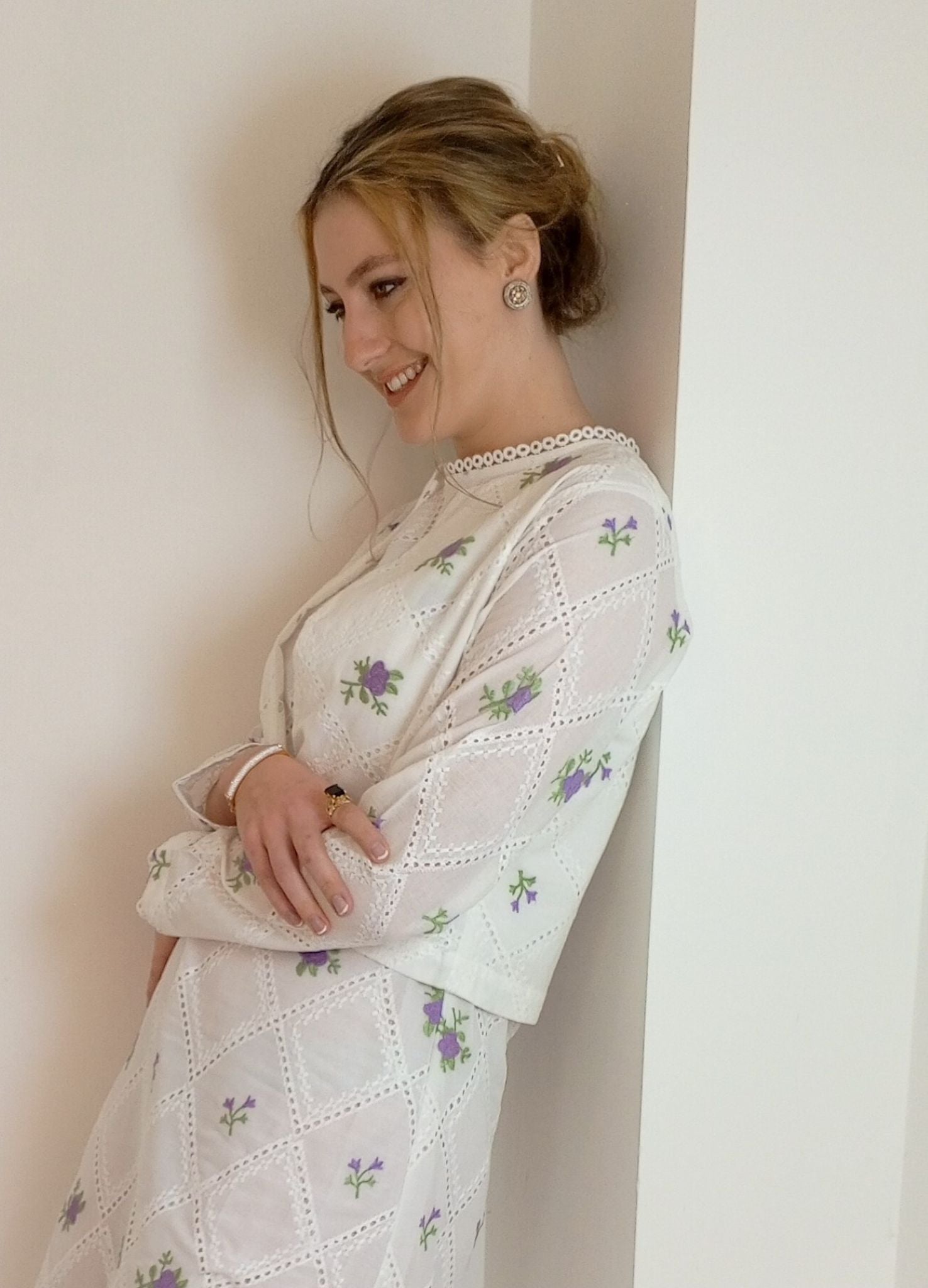 PURE PREMIUM EMBROIDERED COTTON CARDIGAN