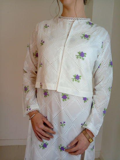PURE PREMIUM EMBROIDERED COTTON CARDIGAN