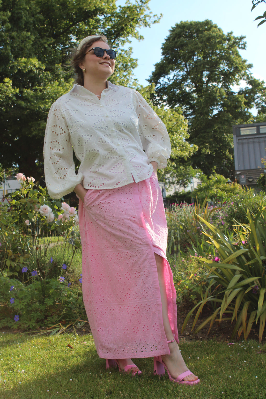 PURE COTTON EMBROIDERED SKIRT