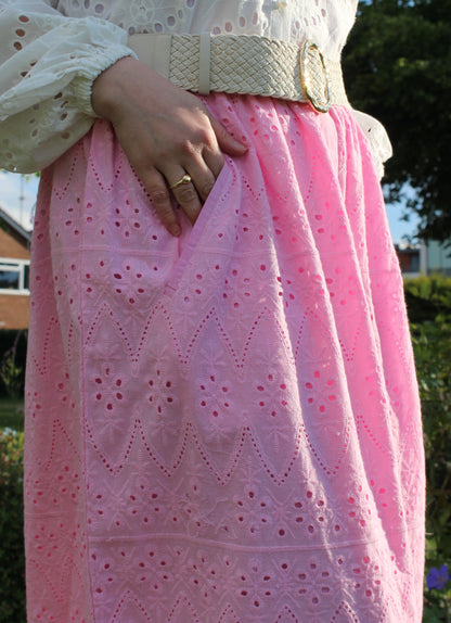PURE COTTON EMBROIDERED SKIRT