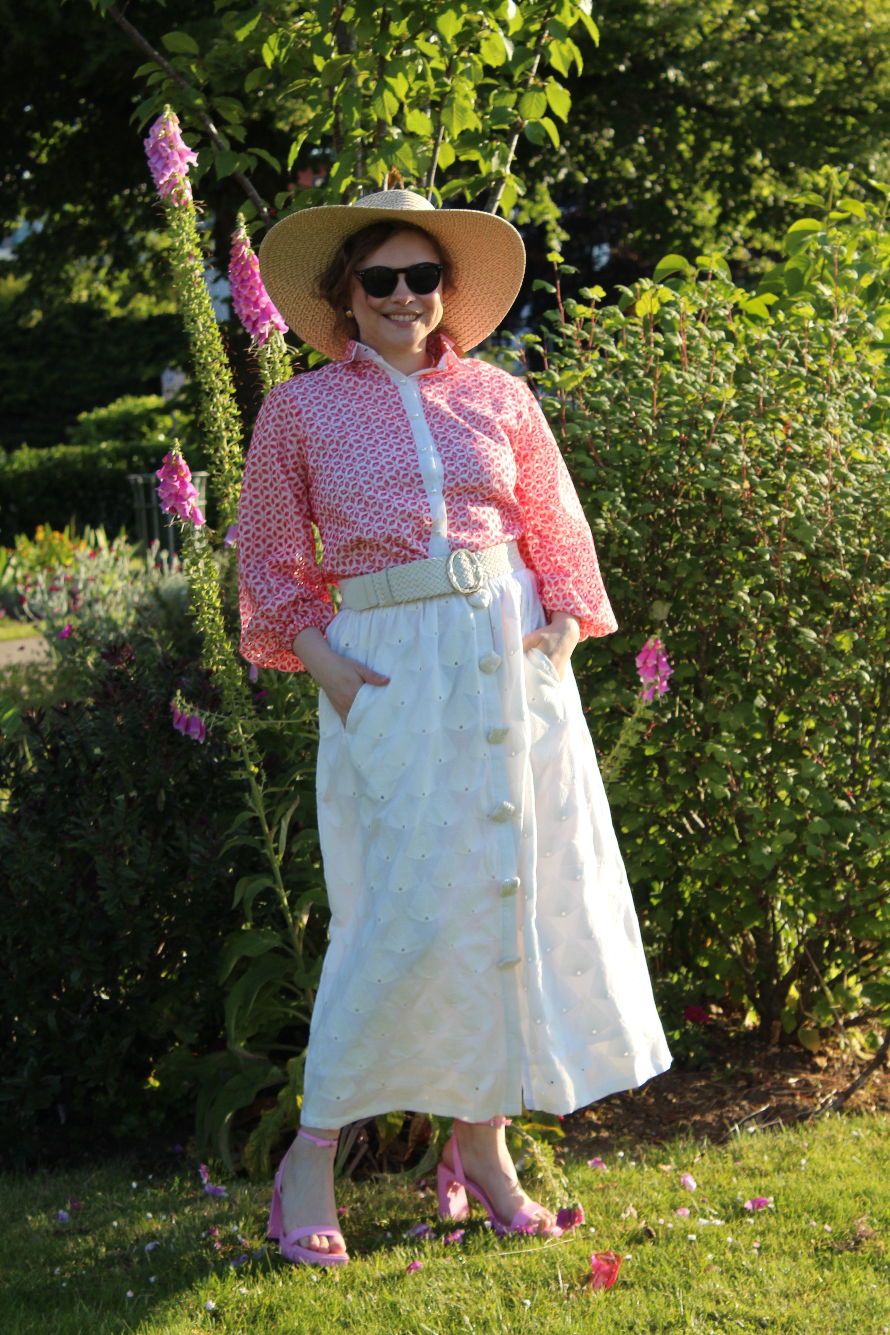 PURE COTTON FLORAL EMBROIDERED SKIRT