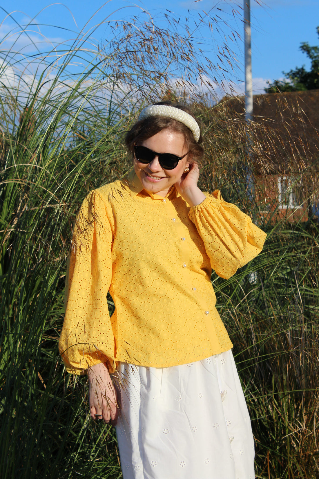 PURE COTTON EYELET SHIRT