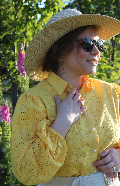 PURE COTTON EYELET SHIRT