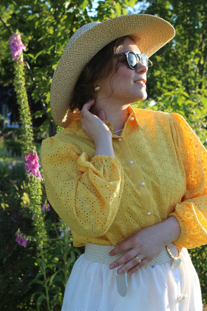 PURE COTTON EYELET SHIRT
