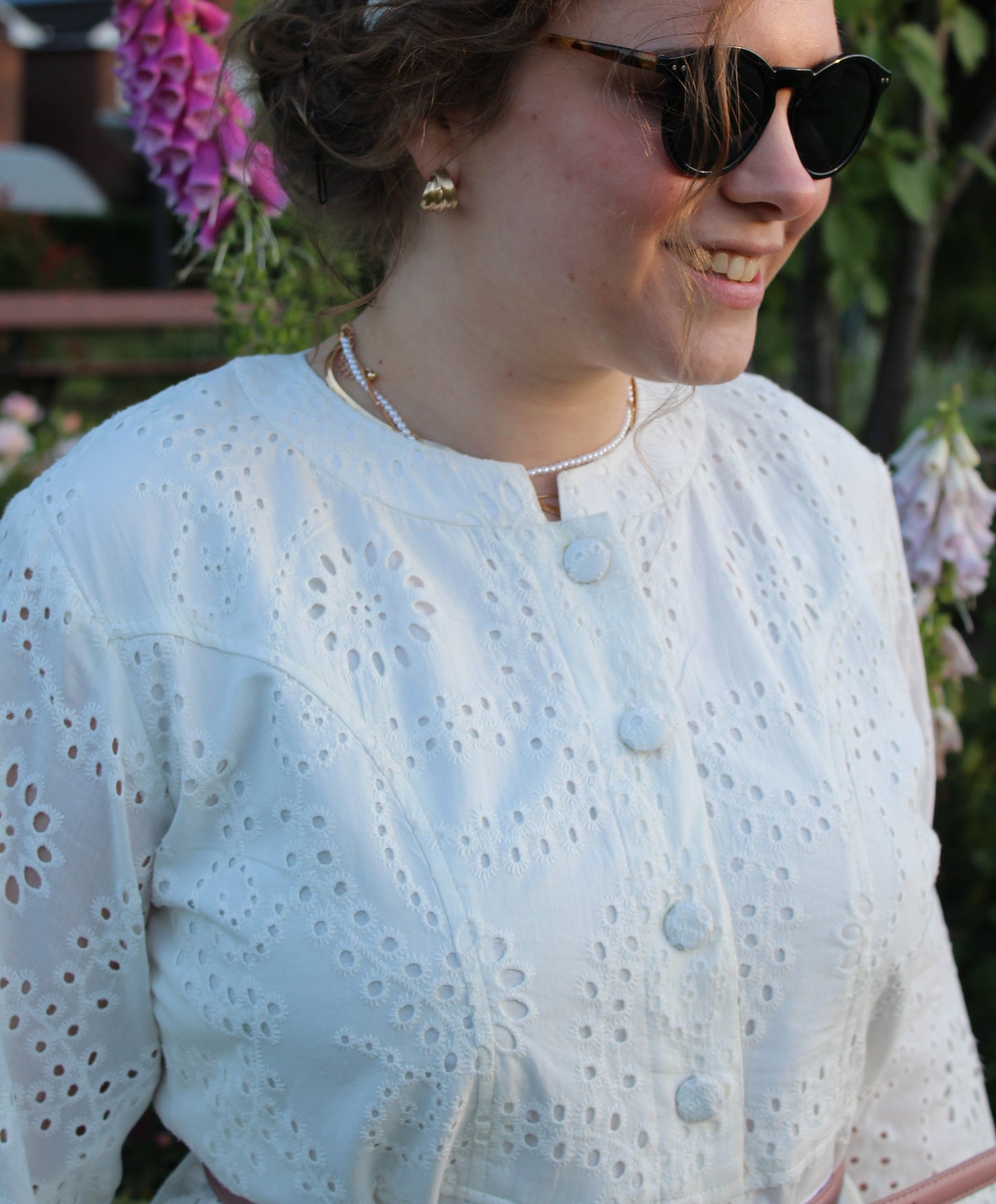 WHITE EYELET DRESS