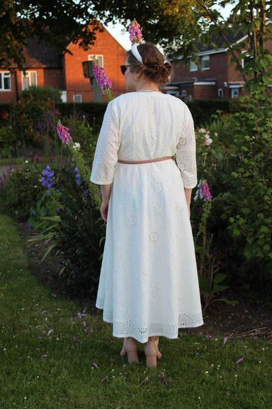PURE COTTON EYELET DRESS