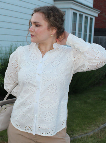 PURE PREMIUM COTTON EYELET SHIRT