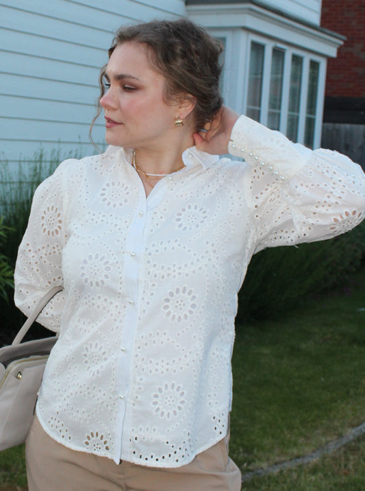 PURE PREMIUM COTTON EYELET SHIRT