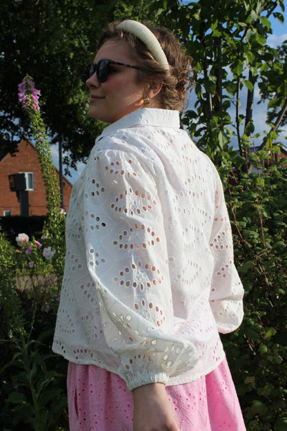 PURE COTTON EMBROIDERED HEXAGONL SHIRT
